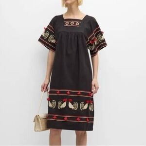 NWT FRANCES VALENTINE Square Neck Cotton/Linen Dress M